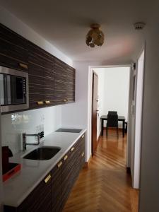 cocina con fregadero y encimera en Lux Kolonaki Apartment, en Atenas