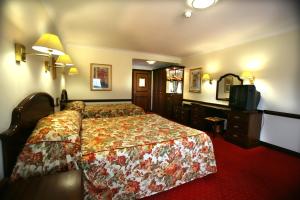 um quarto de hotel com uma cama e uma televisão em Dorrians Imperial Hotel em Ballyshannon