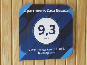 Certifikát, hodnocení, plakát nebo jiný dokument vystavený v ubytování Casa Rosada