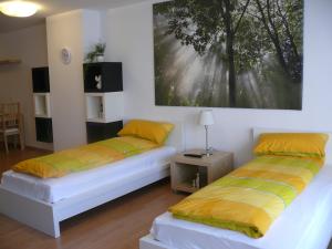 Cama o camas de una habitación en Apartments Jahnstraße