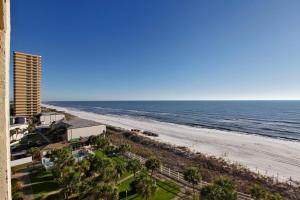 a view of the beach from the balcony of a condo at The Summit by Panhandle Getaways in Panama City Beach