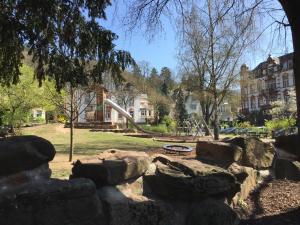 einen Park mit einer Felswand und einem Spielplatz in der Unterkunft Ferienwohnung im schönen Neuenheim in Heidelberg