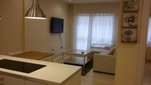 a living room with a couch and a table at APARTAMENTO Plaza de la Peregrina Pontevedra VUT-PO-03908 in Pontevedra