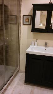 a bathroom with a sink and a shower at APARTAMENTO Plaza de la Peregrina Pontevedra VUT-PO-03908 in Pontevedra