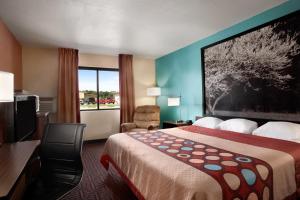 a hotel room with a bed and a television at Rodeway Inn Effingham North in Effingham