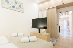 Televízia a/alebo spoločenská miestnosť v ubytovaní Dalti Center Apartment