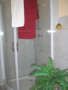 Ένα μπάνιο στο Ferienwohnung Im Wachturm