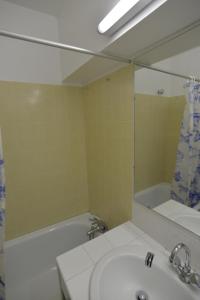 un baño con lavabo y espejo en Studio Val Gardena 1, en Puy-Saint-Vincent