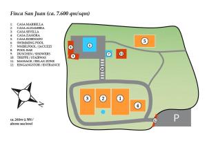 een bouwplan voor een voorgesteld stadion bij Casa Zahora Finca SanJuan Batista in Guía de Isora