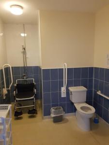 a bathroom with a toilet and a chair in it at Ingoldale Park Apartments in Ingoldmells +54 photos