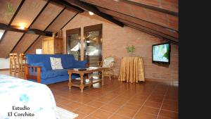 Telewizja i/lub zestaw kina domowego w obiekcie Apartamentos Rurales Monfragüe