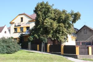a large tree in front of a house at Hotel Hynek in Náchod
