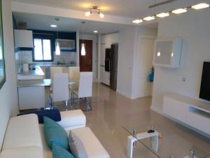 TV a/nebo společenská místnost v ubytování Ocean Front Apartment (WiFi)