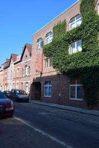 un bâtiment avec du lierre sur son côté dans l'établissement Condo Gardens Leuven, à Louvain