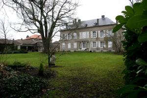 una grande casa con un giardino verde con un albero di Château Mesny a Vic-sur-Seille