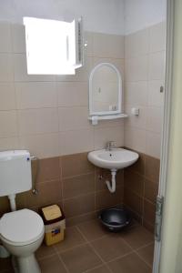bagno con servizi igienici e lavandino di Apartments Pinikot a Star Dojran
