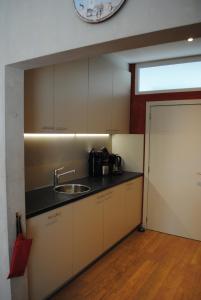 a kitchen with a sink and a counter top at Equus in Ostend