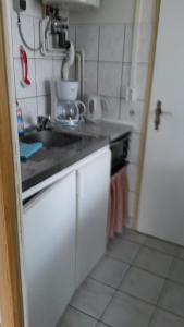 a kitchen with a sink and a counter top at Ferienhaus Lilienstein in Bad Schandau