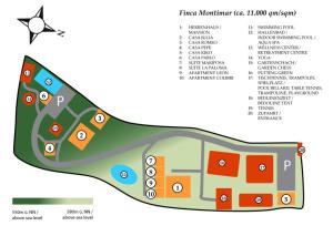 Los CarrizalesにあるApartment Leon Finca Montimarの水の内容を記載した水の詳細図