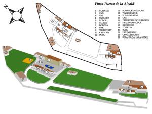 The floor plan of Casa Flores Finca Alcalá