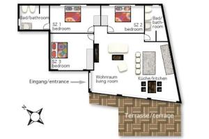The floor plan of Casa Flores Finca Alcalá
