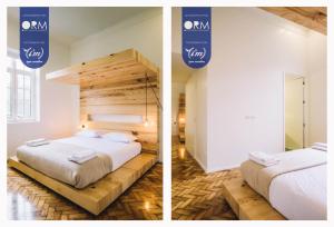deux images d'une chambre avec deux lits dans l'établissement ORM - Saraiva de Carvalho Apartments, à Porto 38 autres photos