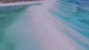 an aerial view of an island in the ocean at Alawi Home in Watamu