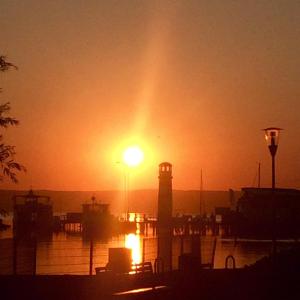 The sunrise or sunset as seen from fogadókat or nearby