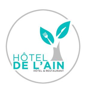 logo hotelu de gainin i restauracji w obiekcie hotel de l'ain w mieście Pont-de-Poitte