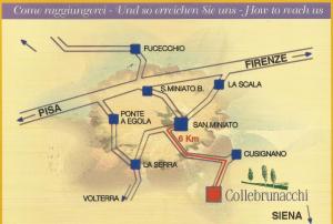a drawing of a map of a city at Collebrunacchi ristorante B&b in San Miniato