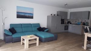 Kuchyň nebo kuchyňský kout v ubytování Ferienwohnung Dünenperle