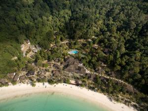 an aerial view of a resort on a beach at Perhentian Island Resort in Perhentian Islands