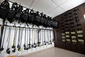 a room filled with lots of hockey bats at Perhentian Island Resort in Perhentian Islands