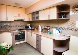 Kuchyň nebo kuchyňský kout v ubytování Avama view apartments