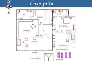 Plán poschodí v ubytovaní Casa Julia Finca Montimar