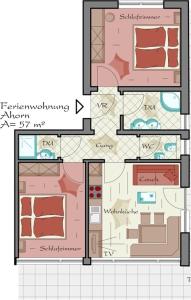 Půdorys ubytování Appartementhaus Sennhüttn