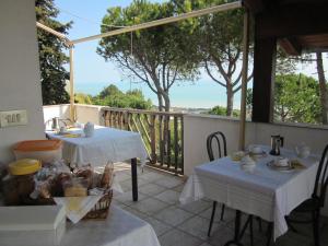 two tables on a balcony with a view at Bed&Breakfast Le Valli del Cerrano in Pineto