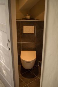 a bathroom with a toilet in a room at B&B Aan het Park Eindhoven in Eindhoven