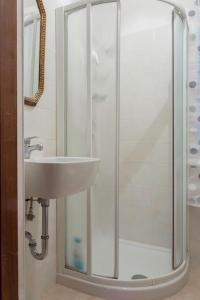 a bathroom with a sink and a shower at Casa Di PrimaVera in Venice