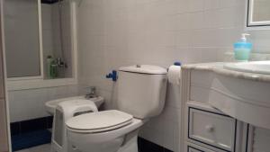 ヘレス・デ・ラ・フロンテーラにあるDúplex Ancha con Wifi y Parkingの白いバスルーム(トイレ、シンク付)