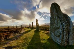 a group of large rocks in a field at Fara 2 room, 1 bedroom - Private suite in Kirkwall