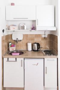 Kuchyň nebo kuchyňský kout v ubytování Apartments Stojanovic