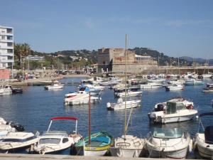 a bunch of boats are docked in a harbor at Studio du Pouverel in La Garde +7 photos