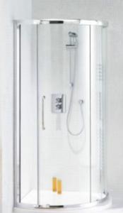 a shower in a bathroom with a glass door at Fara 2 room, 1 bedroom - B&B private suite in Kirkwall