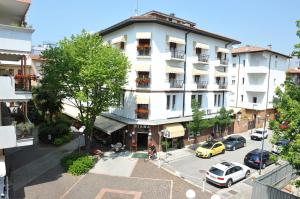 an overhead view of a building in a city at Hotel Diana in Grado