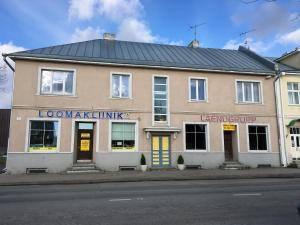 a building on the side of a street at Posti Apartment in Haapsalu