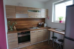 Kuchnia lub aneks kuchenny w obiekcie Apartament ORANGE Warmia Towers