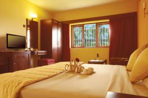 Habitación de hotel con cama y TV en Ras by Treat Resorts, Silvassa - en Silvassa