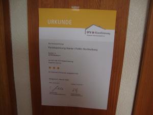Certifikát, hodnocení, plakát nebo jiný dokument vystavený v ubytování Eifelferienwohnungen "Familie Saxler"