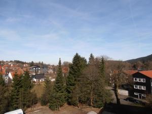 uma vista para uma cidade com casas e árvores em Haus Vier Jahreszeiten am See HS 581 em Goslar